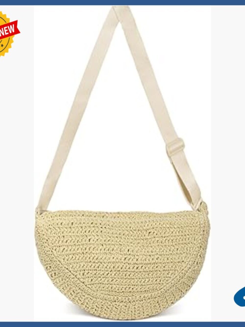 Straw Crossbody Bag Woven Beach Handbag Adjustable Strap Hobo Shoulder Purse